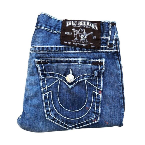 True Religion Jeans Size 38 RICKY SUPER T Blue - Picture 1 of 8